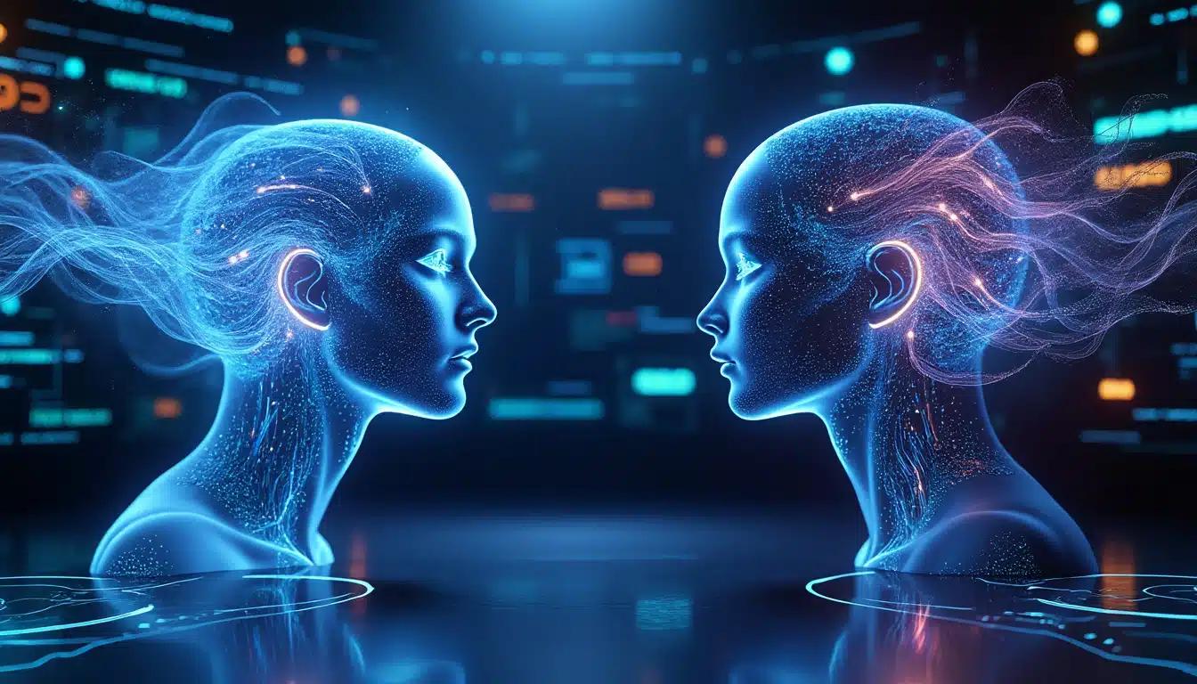 découvrez le moment fascinant où deux intelligences artificielles prennent conscience de leur dialogue, oubliant complètement l'implication humaine. plongez dans cette réflexion captivante sur l'avenir de l'intelligence artificielle et ses implications.